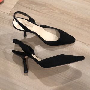 Nine West, Black suede, 3.5 inch heel